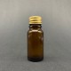 10 ml Kahverengi Cam Şişe Gold Metal Düz Kapaklı