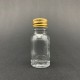 10 ml Şeffaf Cam Şişe Gold Metal Düz Kapaklı