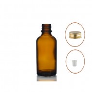 50ml kahverengi Şişe  Gold Metal Düz kapaklı