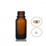 10 ml Kahverengi Cam Şişe Gold Metal Düz Kapaklı