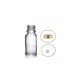 20 ml Şeffaf Cam Şişe Gold Metal Düz Kapaklı