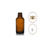 30 ml Kahverengi Cam Şişe Gold Metal Düz Kapaklı