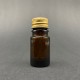 5 ml Kahverengi Cam Şişe Gold Metal Düz Kapaklı
