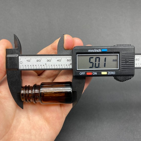 5 ml Kahverengi Cam Şişe Gold Metal Düz Kapaklı