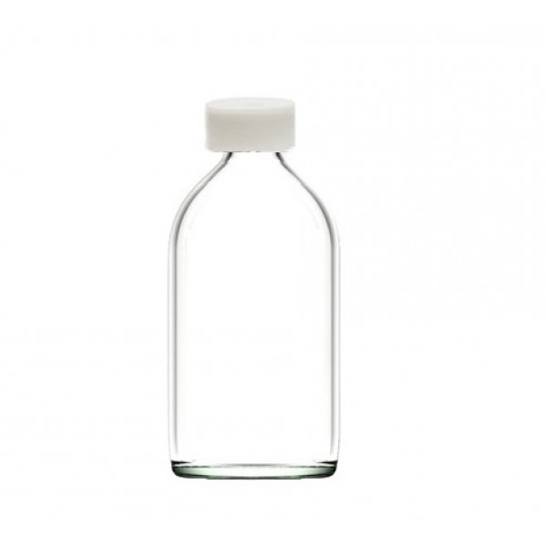 100 ml Şeffaf Cam Flakon (Penisilin Şişesi) Geçme Kapaklı