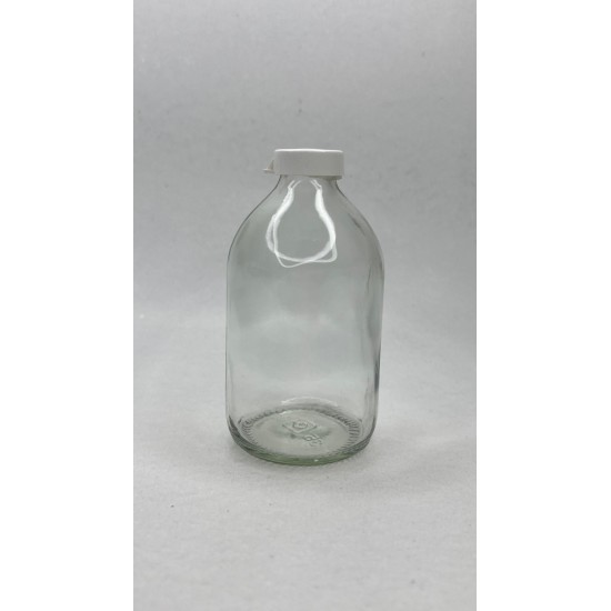 100 ml Şeffaf Cam Flakon (Penisilin Şişesi) Geçme Kapaklı