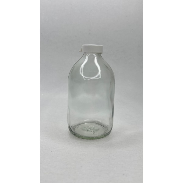 100 ml Şeffaf Cam Flakon (Penisilin Şişesi) Geçme Kapaklı