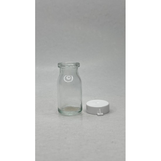 10 ml Şeffaf Cam Flakon (Penisilin Şişesi) Geçme Kapaklı