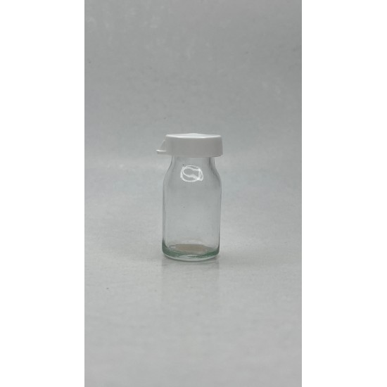 10 ml Şeffaf Cam Flakon (Penisilin Şişesi) Geçme Kapaklı