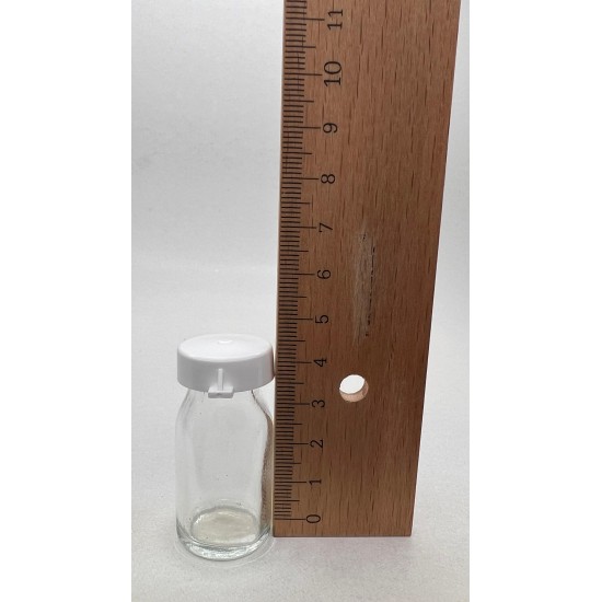 10 ml Şeffaf Cam Flakon (Penisilin Şişesi) Geçme Kapaklı