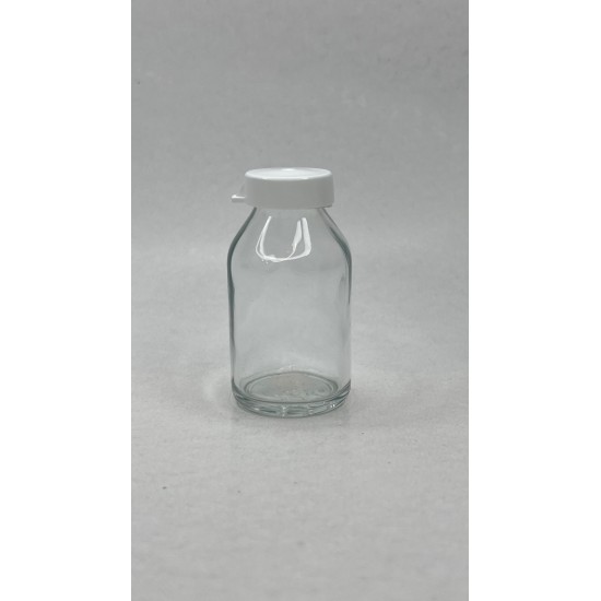 20 ml Şeffaf Cam Flakon (Penisilin Şişesi) Geçme Kapaklı