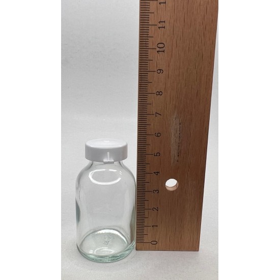 25 ml Şeffaf Cam Flakon (Penisilin Şişesi) Geçme Kapaklı