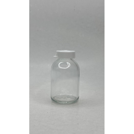 30 ml Şeffaf Cam Flakon (Penisilin Şişesi) Geçme Kapaklı