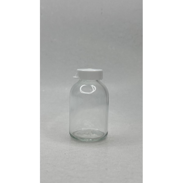 30 ml Şeffaf Cam Flakon (Penisilin Şişesi) Geçme Kapaklı