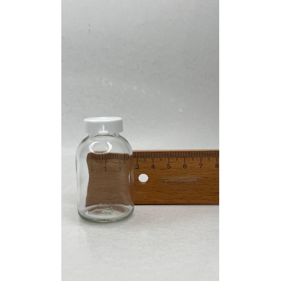 30 ml Şeffaf Cam Flakon (Penisilin Şişesi) Geçme Kapaklı
