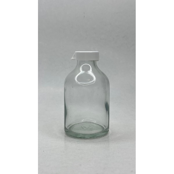 50 ml Şeffaf Cam Flakon (Penisilin Şişesi) Geçme Kapaklı