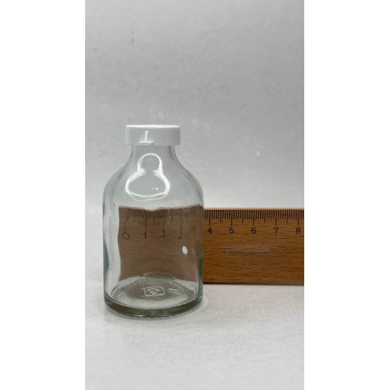 50 ml Şeffaf Cam Flakon (Penisilin Şişesi) Geçme Kapaklı