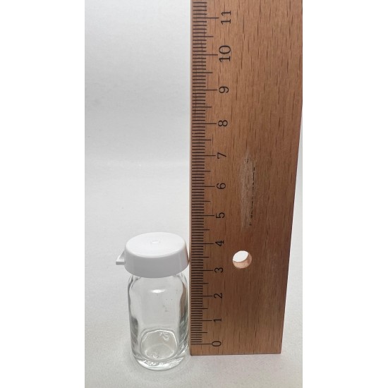 6 ml Şeffaf Cam Flakon (Penisilin Şişesi) Geçme Kapaklı