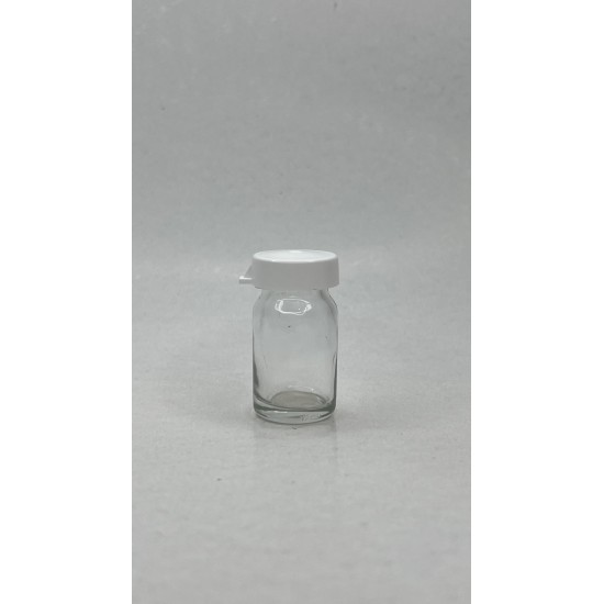 6 ml Şeffaf Cam Flakon (Penisilin Şişesi) Geçme Kapaklı