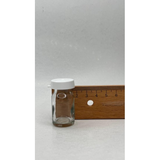 6 ml Şeffaf Cam Flakon (Penisilin Şişesi) Geçme Kapaklı