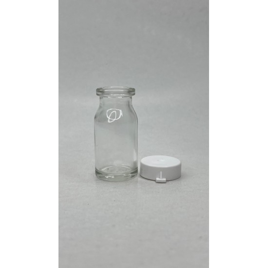 8 ml Şeffaf Cam Flakon (Penisilin Şişesi) Geçme Kapaklı