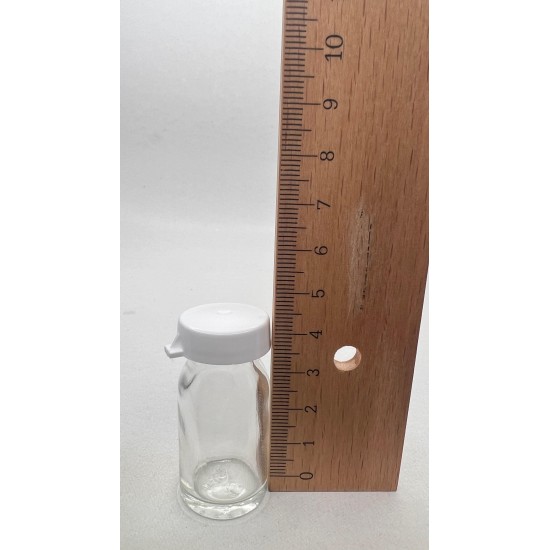 8 ml Şeffaf Cam Flakon (Penisilin Şişesi) Geçme Kapaklı
