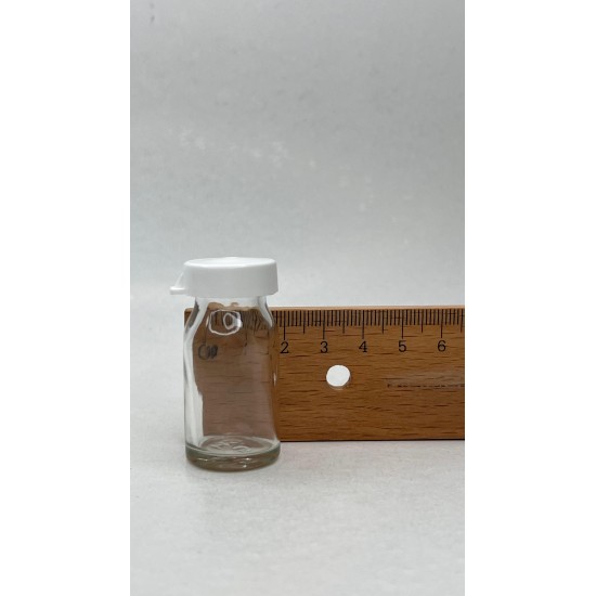 8 ml Şeffaf Cam Flakon (Penisilin Şişesi) Geçme Kapaklı