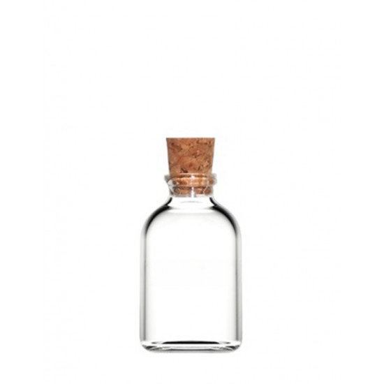 30 ml Şeffaf Cam Flakon (Penisilin Şişesi) Mantar Tıpalı