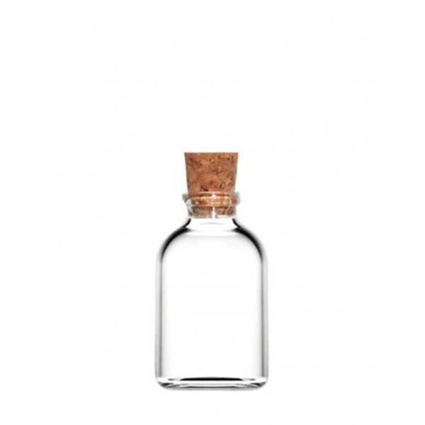 30 ml Şeffaf Cam Flakon (Penisilin Şişesi) Mantar Tıpalı