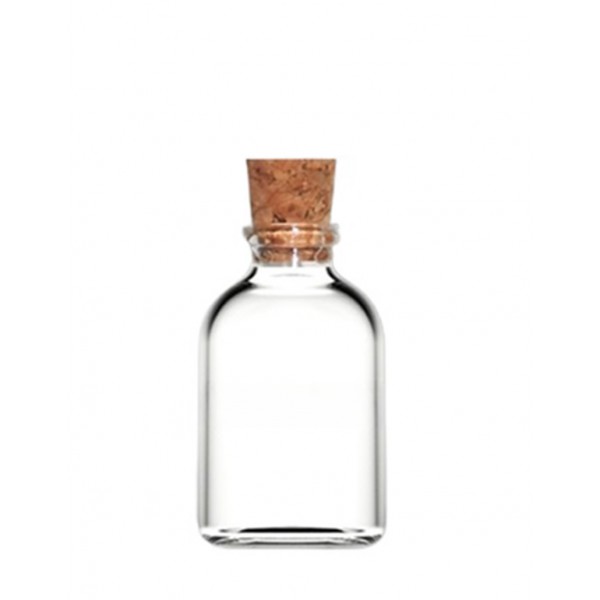 50 ml Şeffaf Cam Flakon (Penisilin Şişesi) Mantar Tıpalı