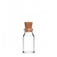 8 ml Şeffaf Cam Flakon (Penisilin Şişesi) Mantar Tıpalı