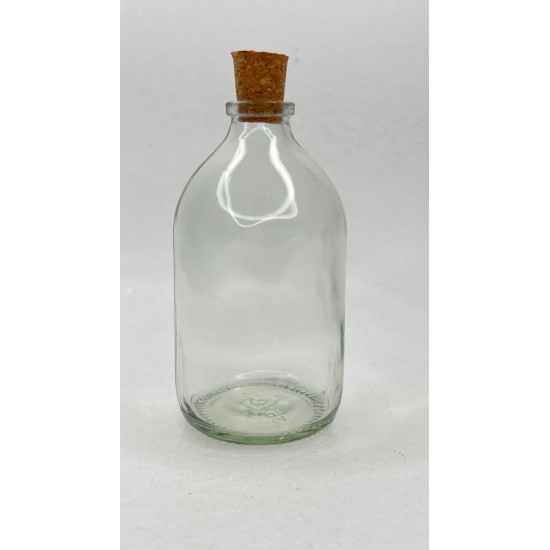 100 ml Şeffaf Cam Flakon (Penisilin Şişesi) Mantar Tıpalı