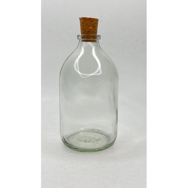 100 ml Şeffaf Cam Flakon (Penisilin Şişesi) Mantar Tıpalı