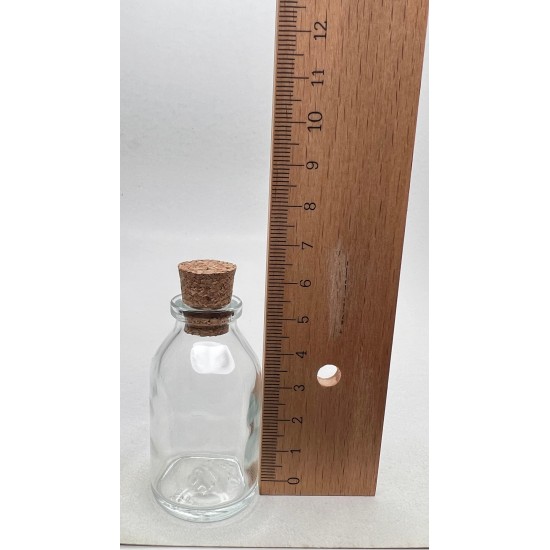 20 ml Şeffaf Cam Flakon (Penisilin Şişesi) Mantar Tıpalı
