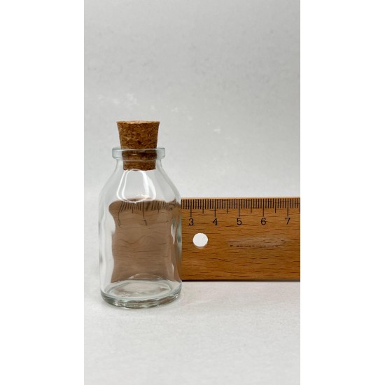 20 ml Şeffaf Cam Flakon (Penisilin Şişesi) Mantar Tıpalı