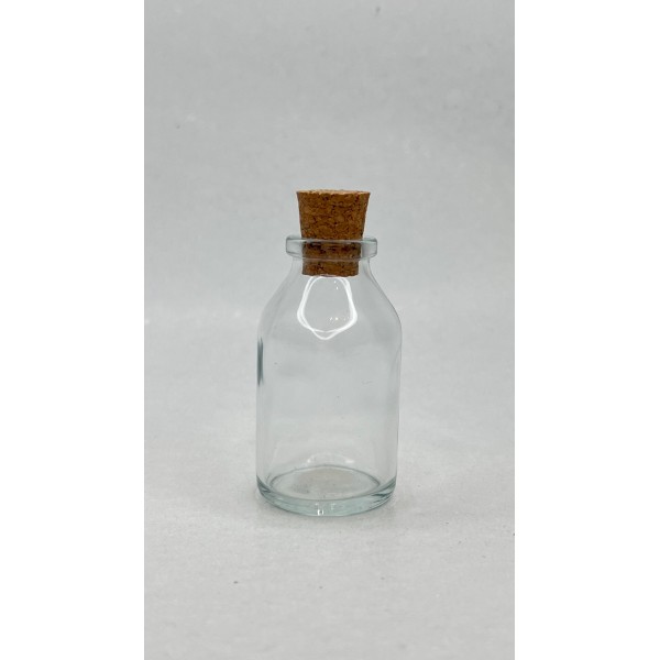 20 ml Şeffaf Cam Flakon (Penisilin Şişesi) Mantar Tıpalı
