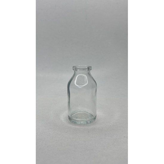 20 ml Şeffaf Cam Flakon (Penisilin Şişesi) Mantar Tıpalı