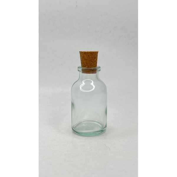 25 ml Şeffaf Cam Flakon (Penisilin Şişesi) Mantar Tıpalı