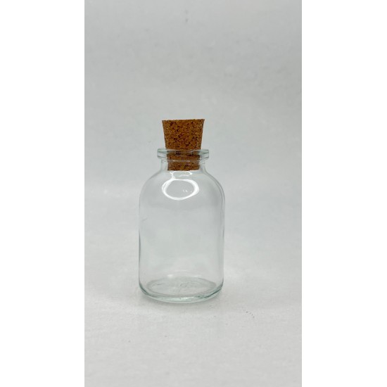 30 ml Şeffaf Cam Flakon (Penisilin Şişesi) Mantar Tıpalı