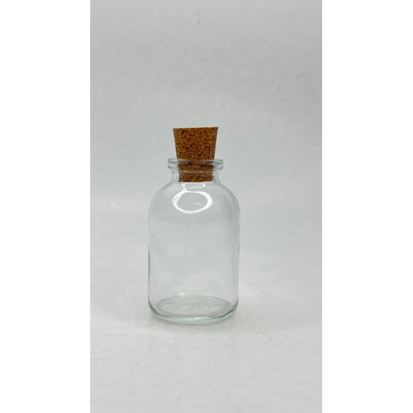 30 ml Şeffaf Cam Flakon (Penisilin Şişesi) Mantar Tıpalı