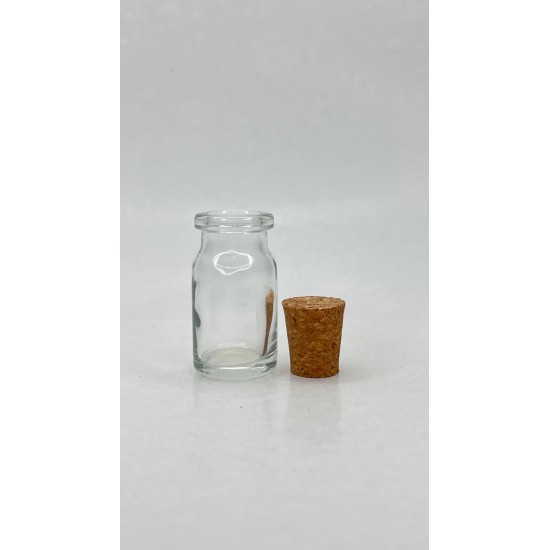 6 ml Şeffaf Cam Flakon (Penisilin Şişesi) Mantar Tıpalı