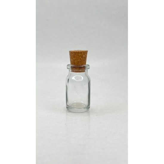 6 ml Şeffaf Cam Flakon (Penisilin Şişesi) Mantar Tıpalı