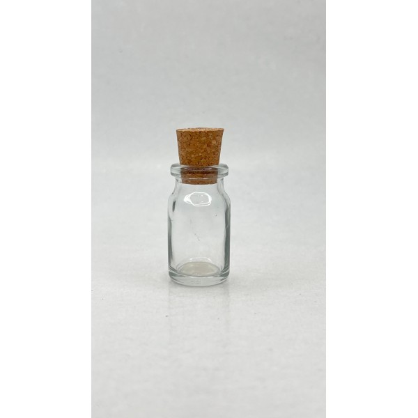 6 ml Şeffaf Cam Flakon (Penisilin Şişesi) Mantar Tıpalı