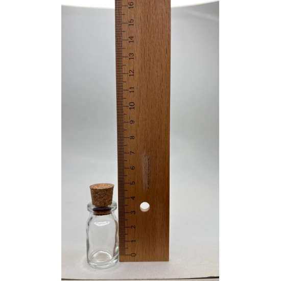 6 ml Şeffaf Cam Flakon (Penisilin Şişesi) Mantar Tıpalı