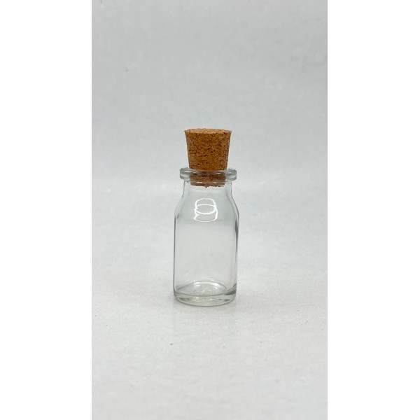 8 ml Şeffaf Cam Flakon (Penisilin Şişesi) Mantar Tıpalı