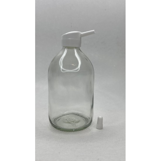 100 ml Şeffaf Cam Flakon (Penisilin Şişesi) Tank Damlalıklı Kör Tıpalı