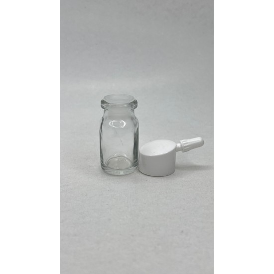 6 ml Şeffaf Cam Flakon (Penisilin Şişesi) Tank Damlalıklı ve Kör Tıpalı