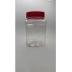 1000 ml (1 Litre) Şeffaf PET Gıda Kavanozu Kırmızı Vidalı Kapaklı