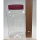 1400 ml Şeffaf PET Gıda Kavanozu Kırmızı Vidalı Kapaklı
