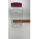 1400 ml Şeffaf PET Gıda Kavanozu Kırmızı Vidalı Kapaklı